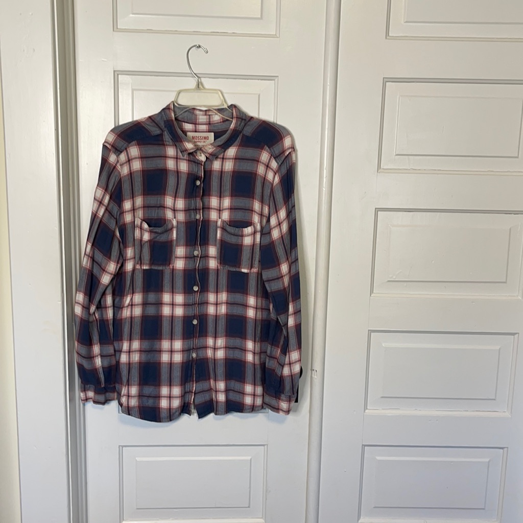Plaid Button Down By Mossimo
